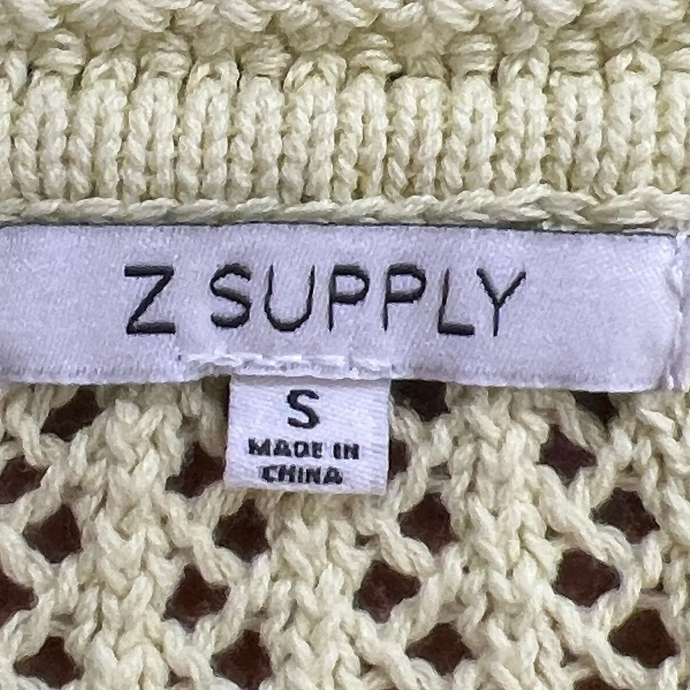 Z Supply Kiami v neck cotton open knit yellow sweater sweater size small